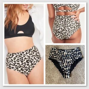 Brown Black Animal leopard print swim 3XL swimsuit bottom bathing suit bottom